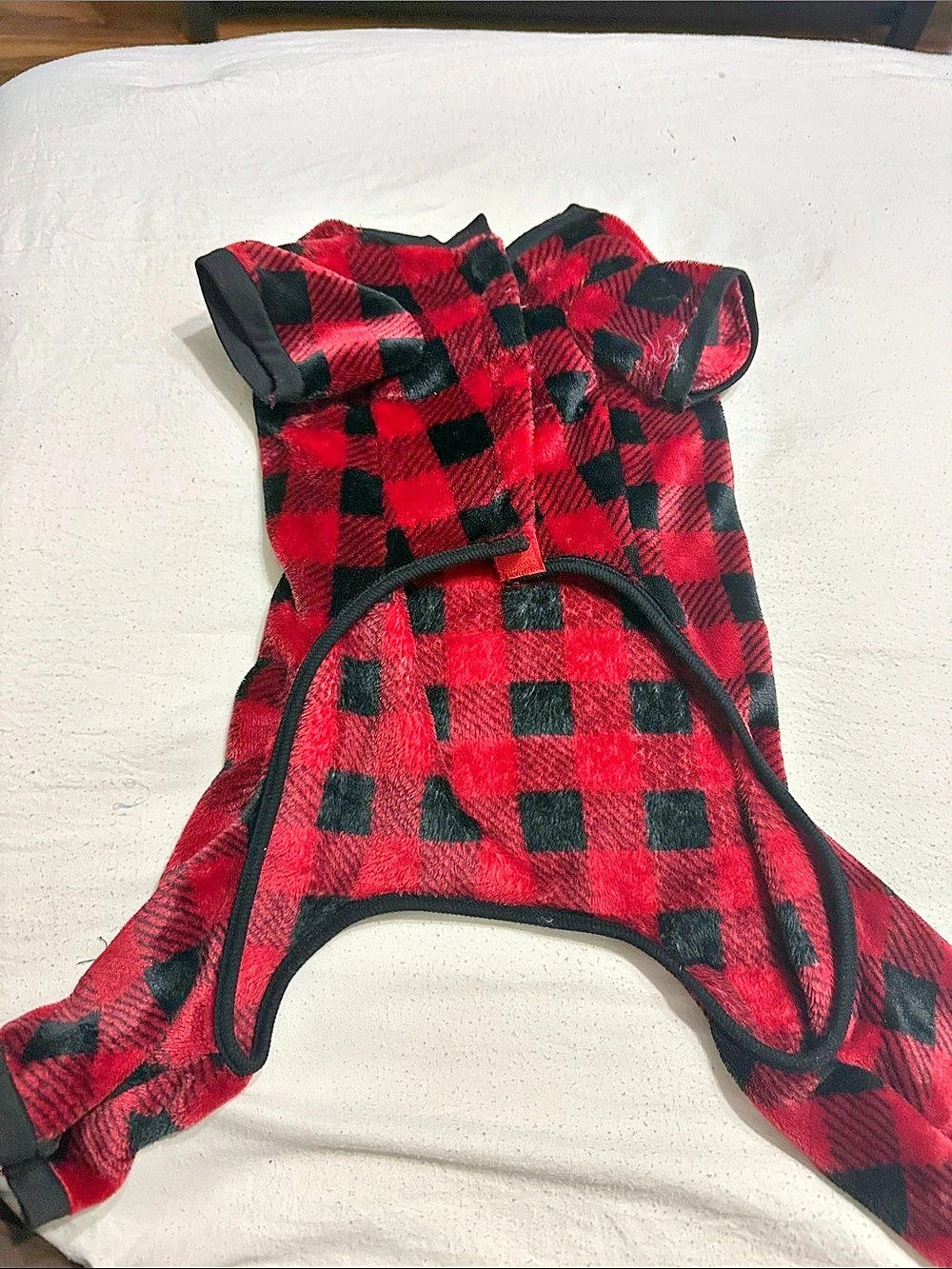 LuvGear Dog Plaid Coat Red & Black Size L/G Like New